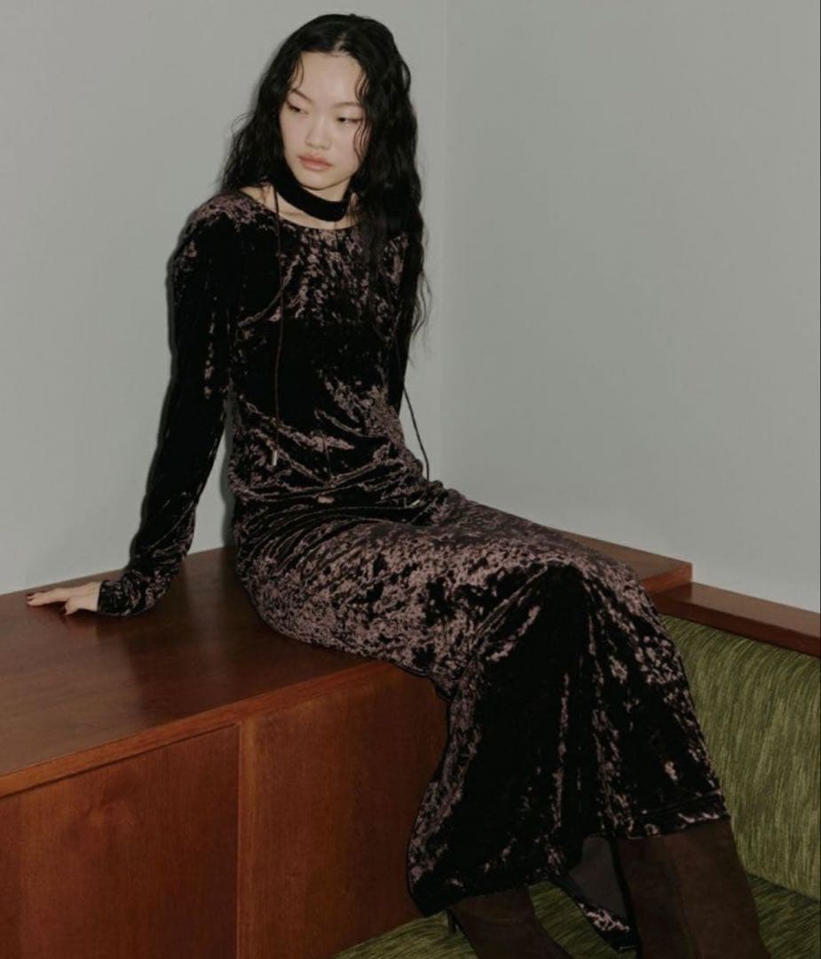 ANDRÉSD アンドレスド　sparkle lace velour dress