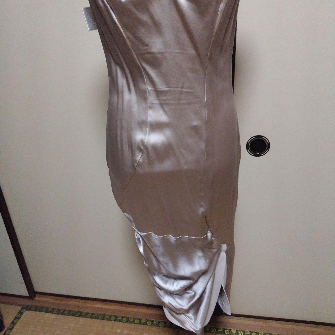 galliano ベージュ ドレープタイトドレス