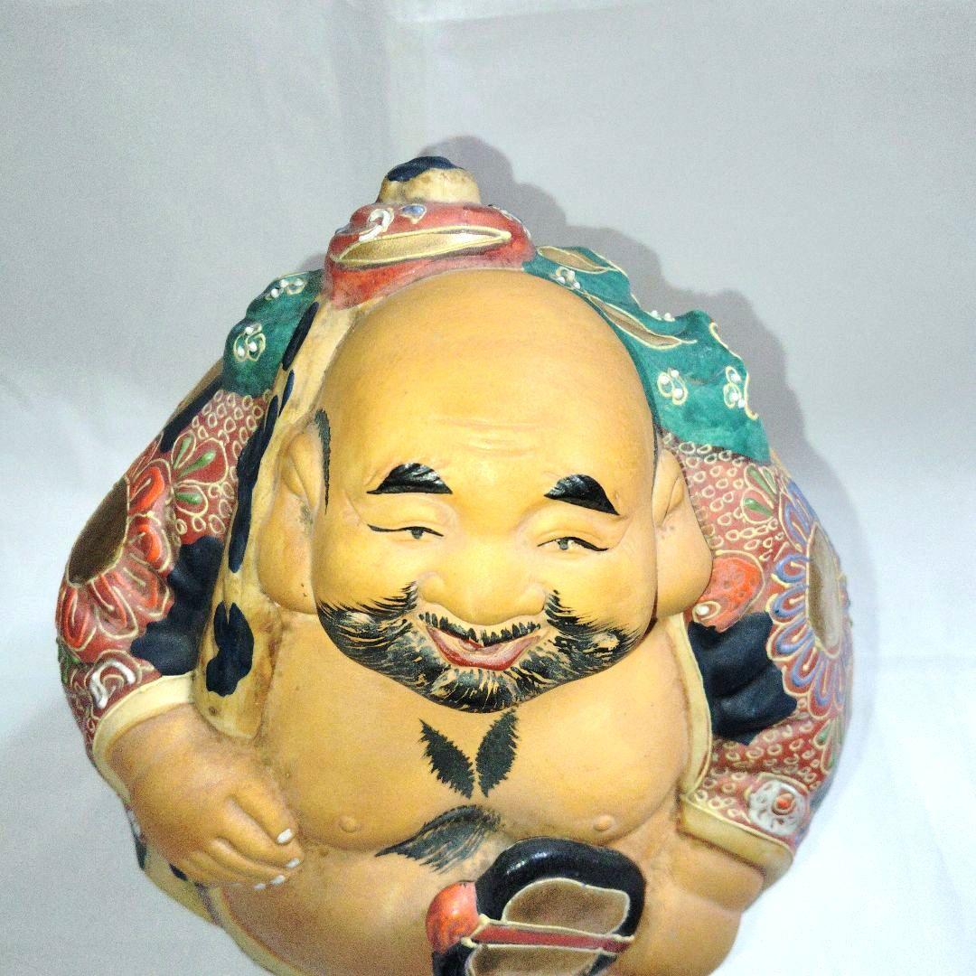 九谷焼 　布袋様　縁起物　 骨董　陶芸　 置物　 古美術　七福神　染付金彩