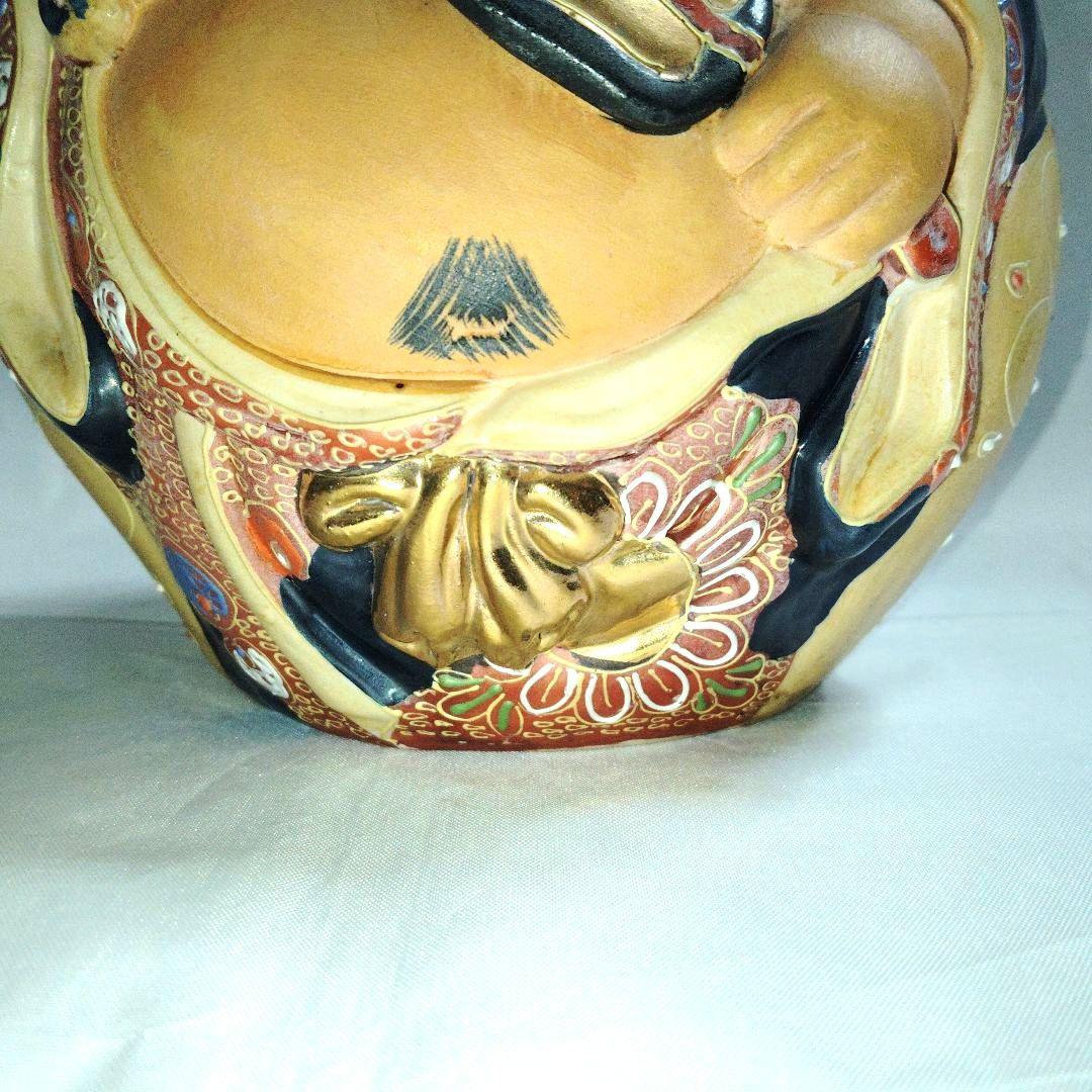 九谷焼 　布袋様　縁起物　 骨董　陶芸　 置物　 古美術　七福神　染付金彩