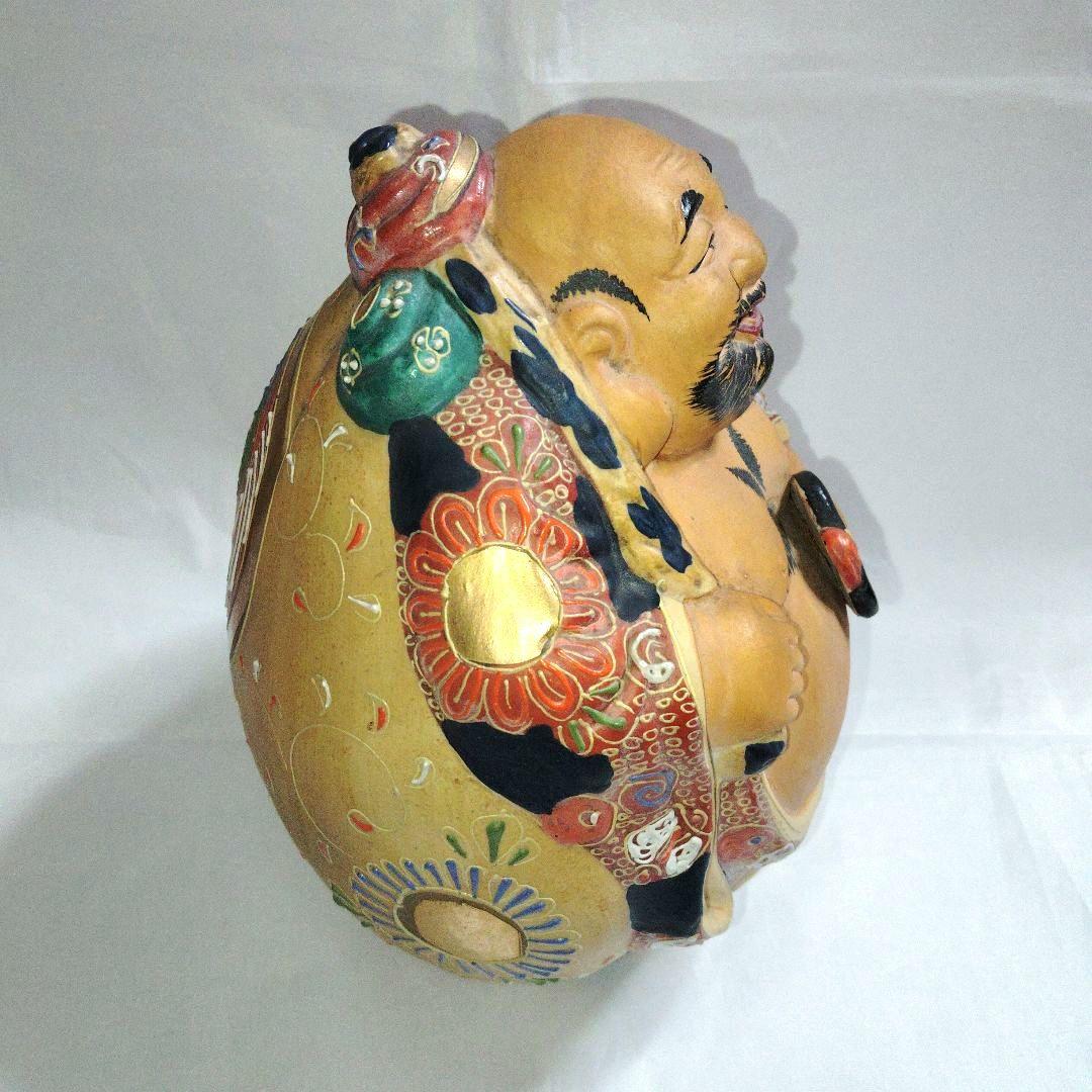 九谷焼 　布袋様　縁起物　 骨董　陶芸　 置物　 古美術　七福神　染付金彩