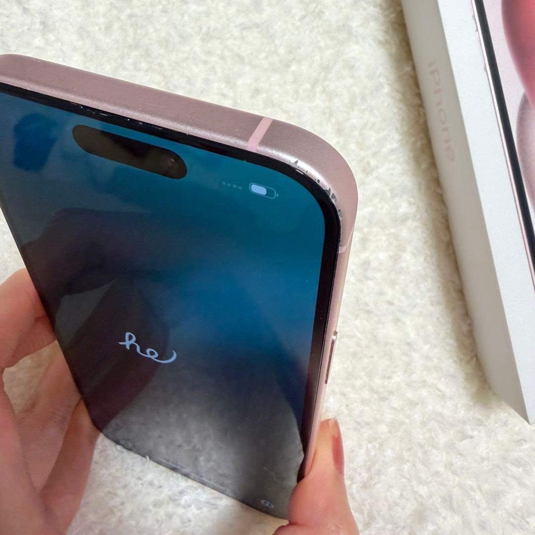 iPhone15 ピンク 128GB SIMフリー アップルストア購入 ケース付