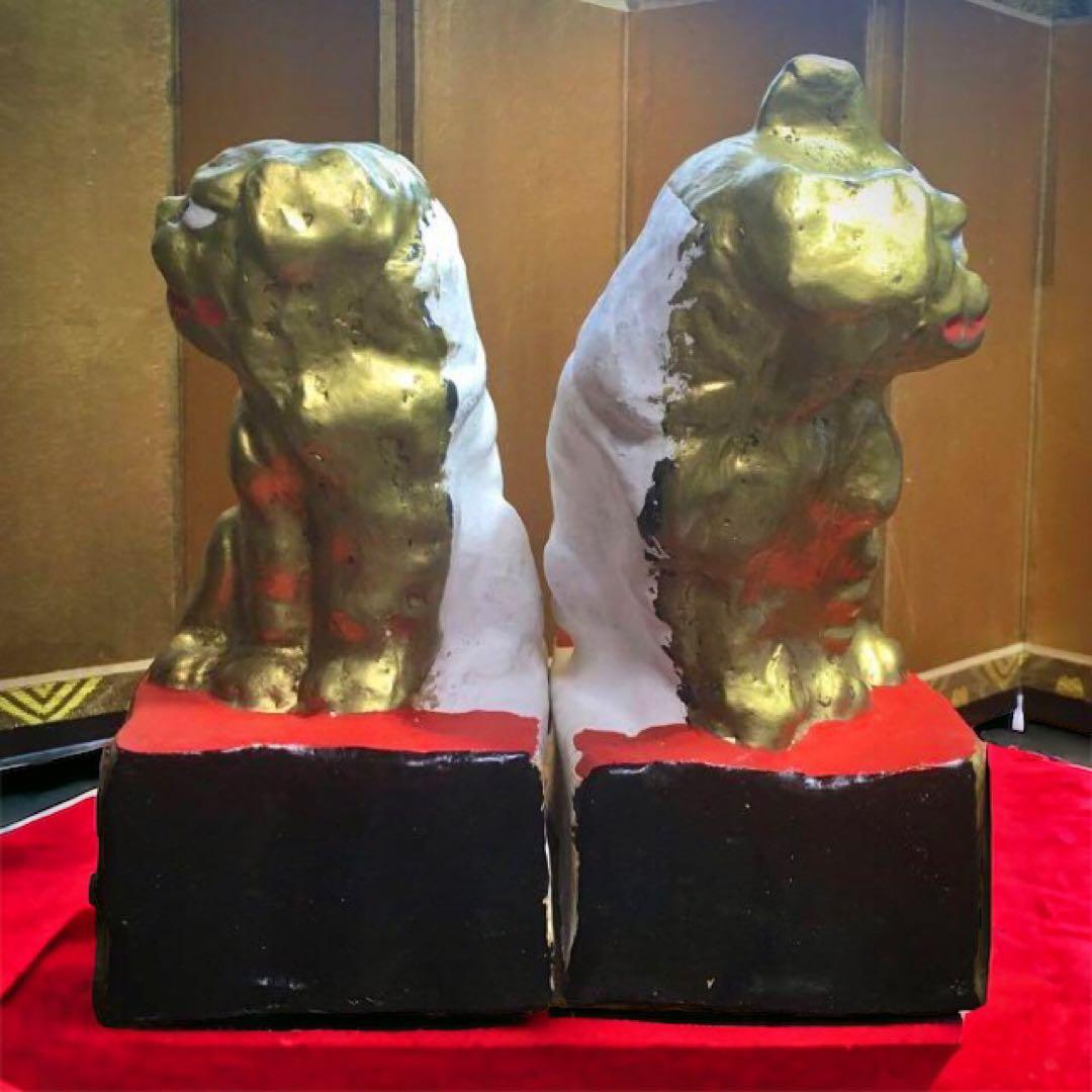 古玩 秋田県 郷土玩具 八橋人形 道川トモ 狛獅子（狛犬）縁起物　魔除け　厄除け