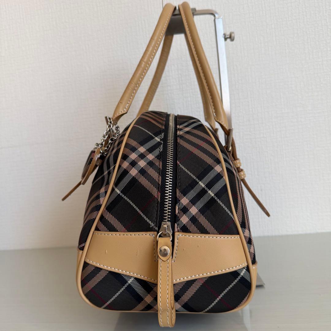 バーバリーブルーレーベル　ハンドバッグ　ミニボストン　チェック　ハートチャーム