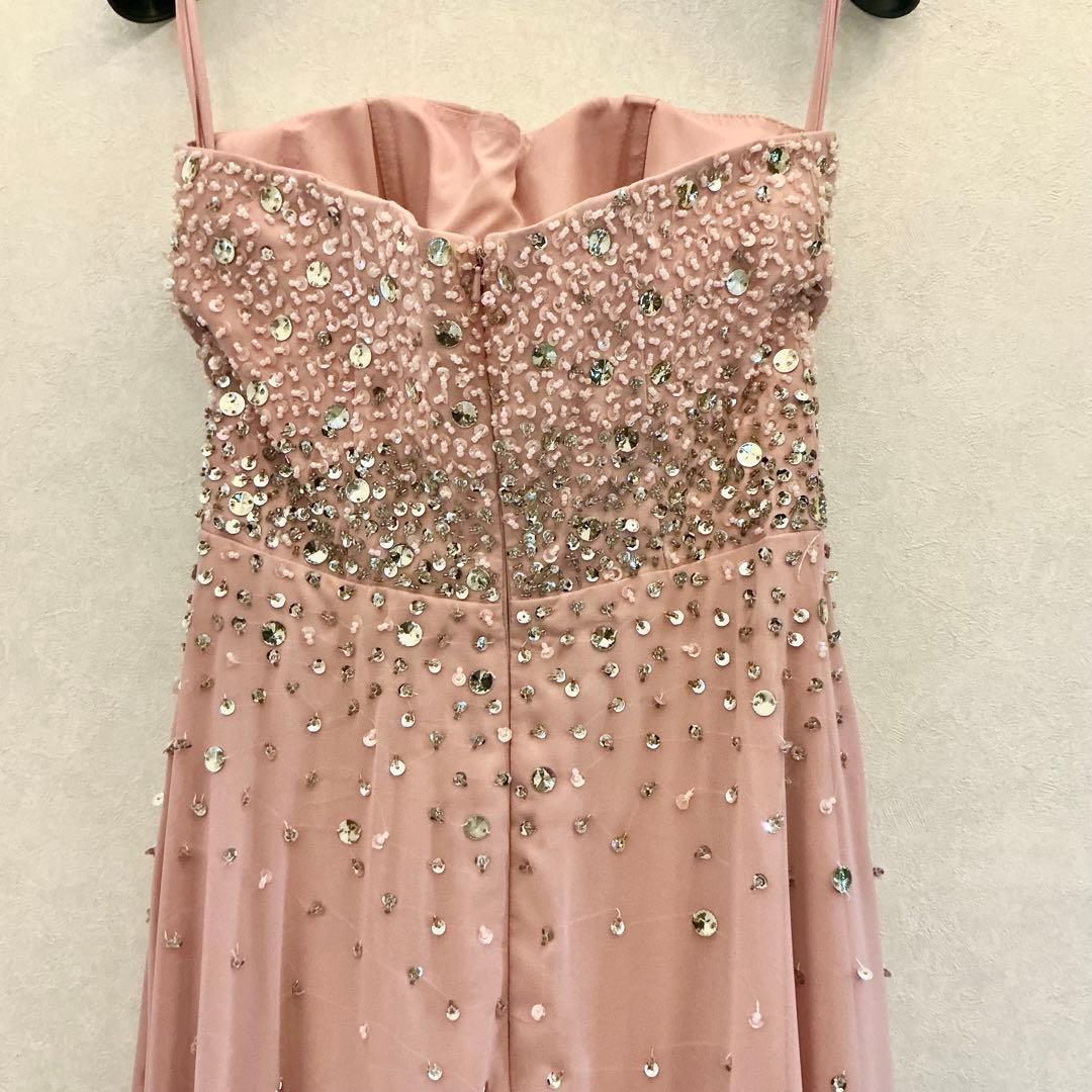 演奏会用ビーズ刺繍ピンクロングドレスパーティー結婚式Sharon style