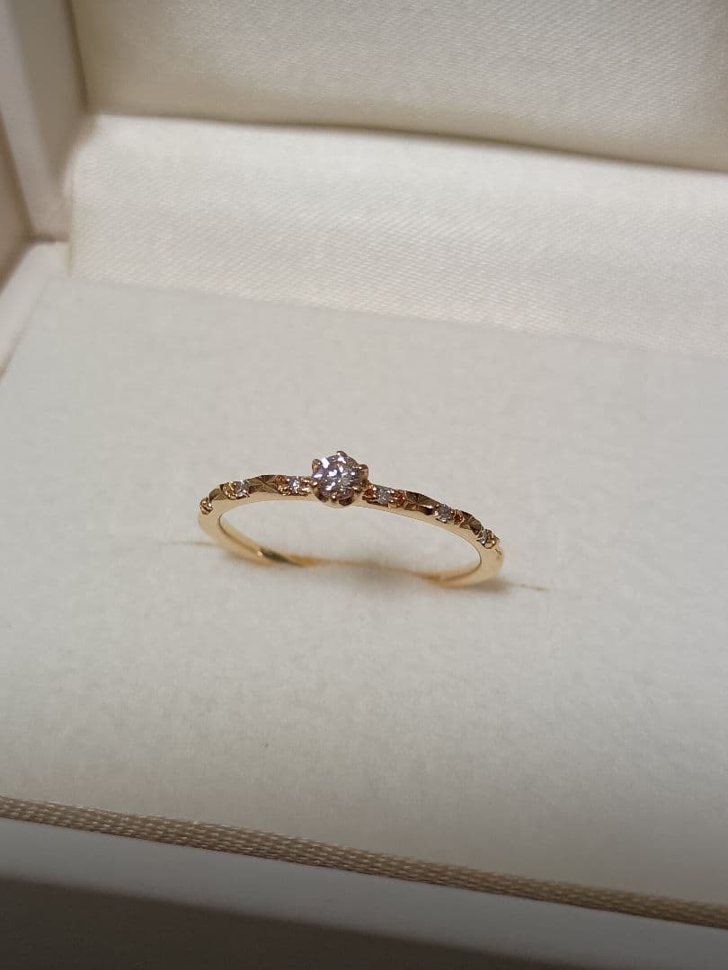 サマンサティアラ 18金 ゴールド ダイヤモンド カットデザイン リング 10号