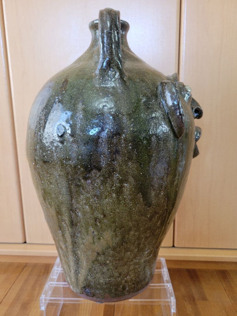 アメリカ南部のフォークアート（民芸） ガラス製の陶器壺 Pottery Jug