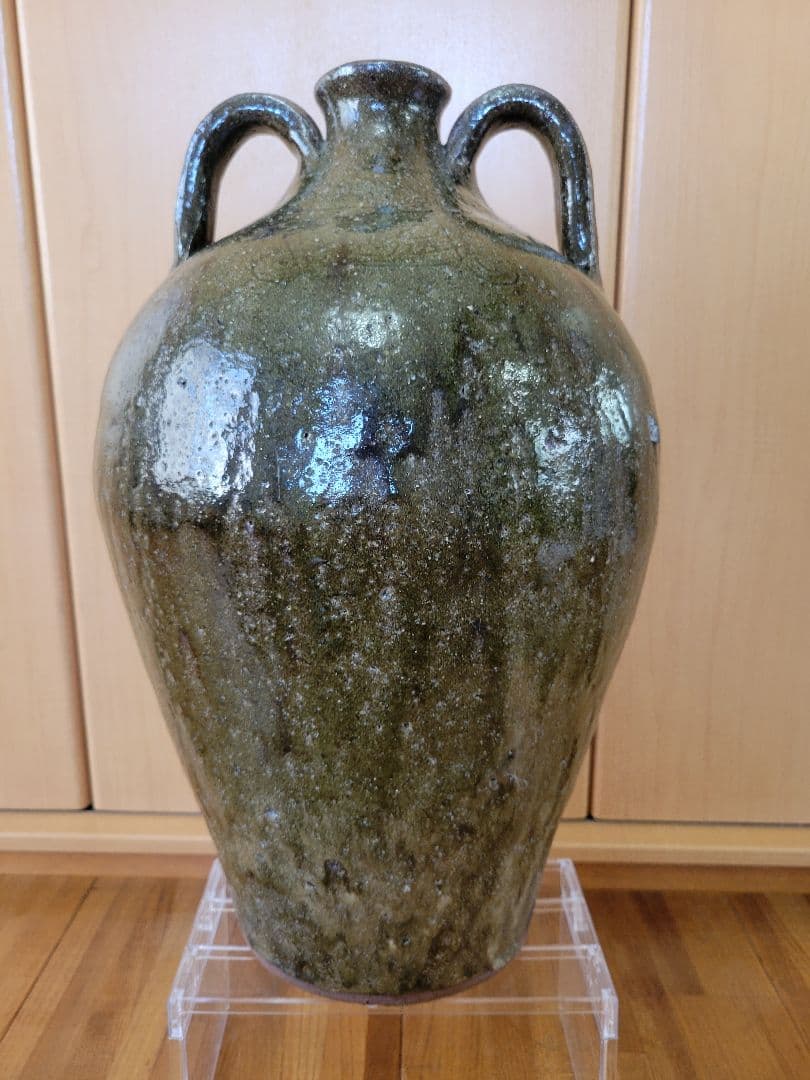 アメリカ南部のフォークアート（民芸） ガラス製の陶器壺 Pottery Jug