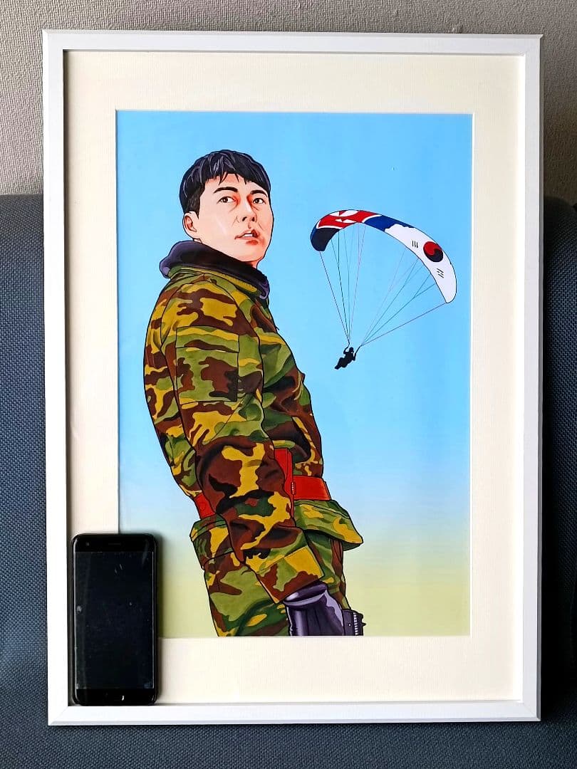 愛の不時着 イラストA2額装