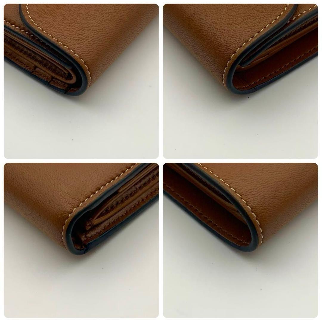 鑑定済み 箱付き セリーヌ スモールフラップウォレット 財布 トリオンフ 茶