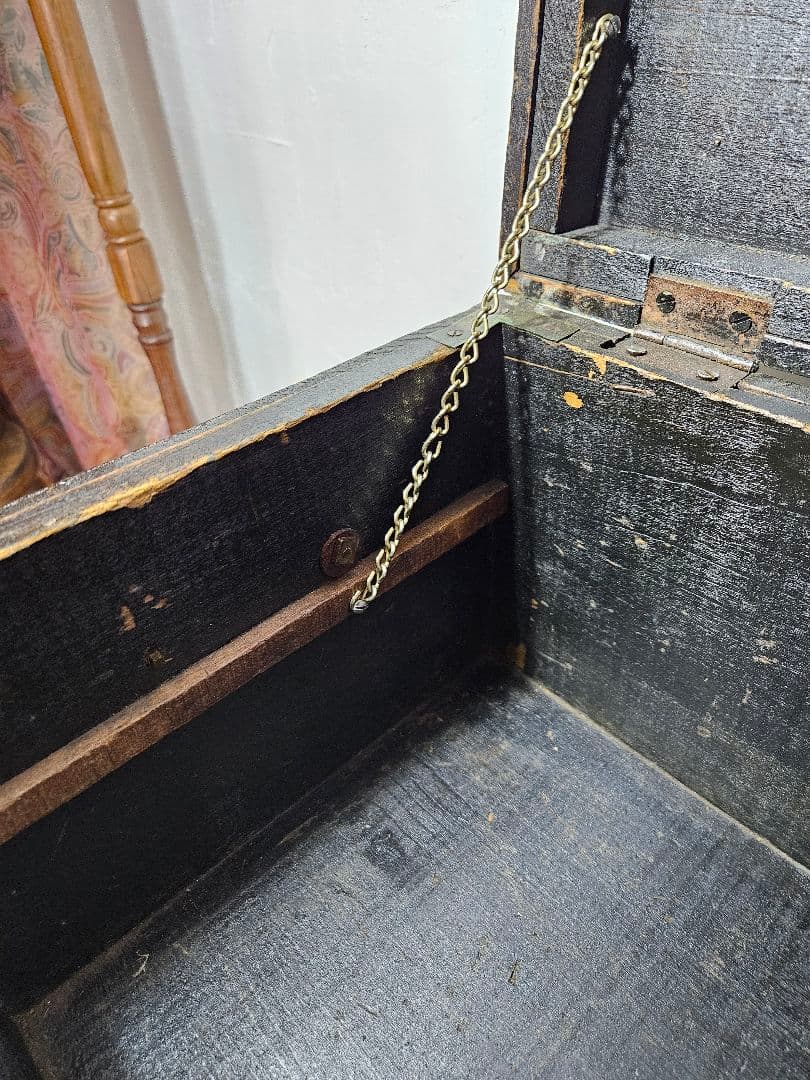 USアンティーク 古い旅行用のトランク 木箱 チェスト 木製 収納 古家具