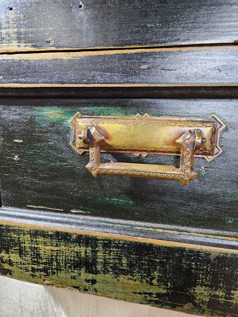 USアンティーク 古い旅行用のトランク 木箱 チェスト 木製 収納 古家具