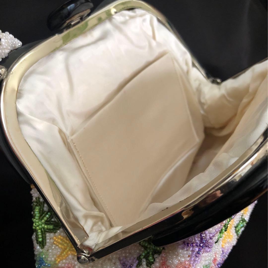 ビーズバッグ　がま口　昭和レトロ　ビンテージ　アンティーク ビーズ