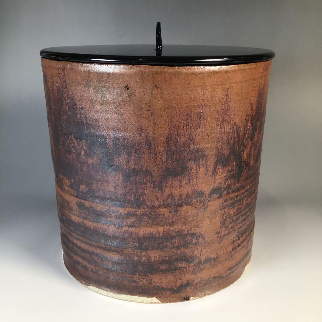 Ｍ７７８　水指　『越州五智窯　木村隆造』『一重口水指』　共箱　茶道具