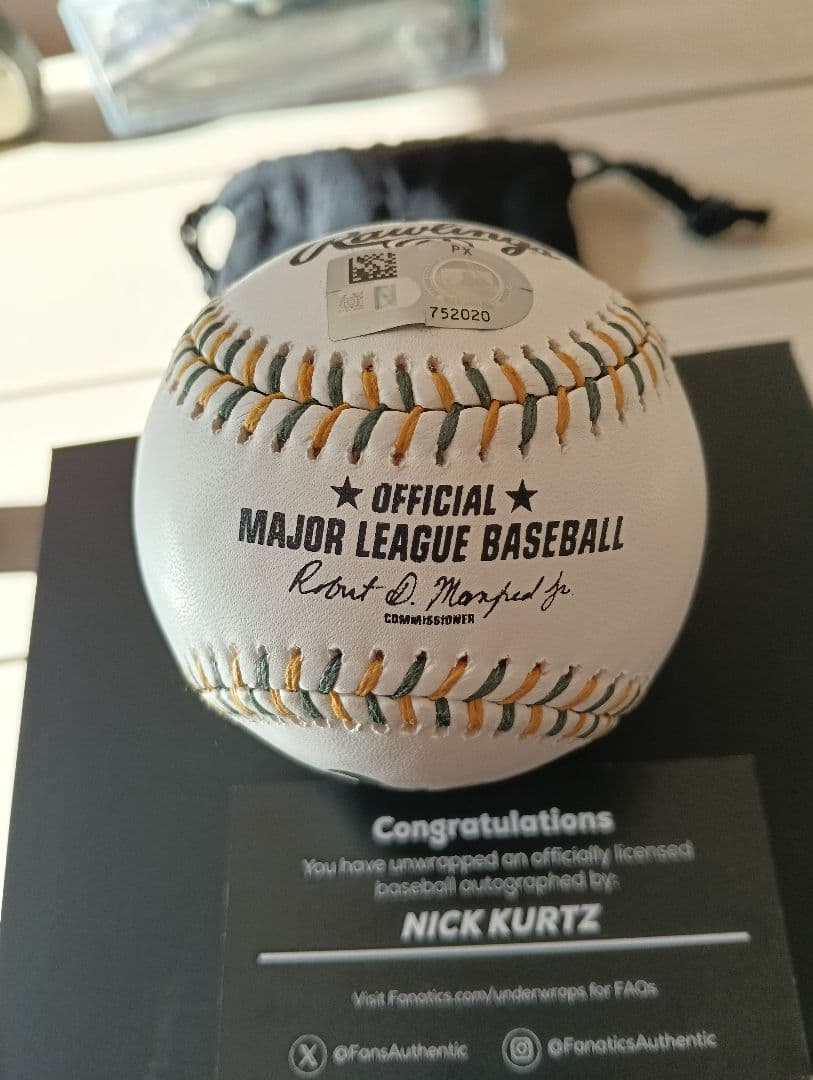 【新人王】ニックカーツ NICK Z 直筆サインボール