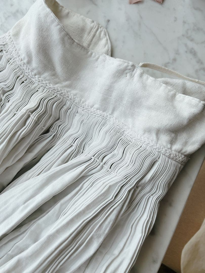 専用　希少！フランスアンティーク　ギャザースカート　アンティークコットン