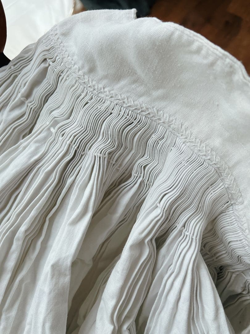 専用　希少！フランスアンティーク　ギャザースカート　アンティークコットン