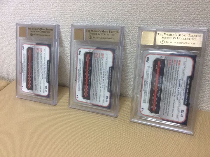 Andrew Benintendi ルーキー直書き直筆サインカード　3枚セット！