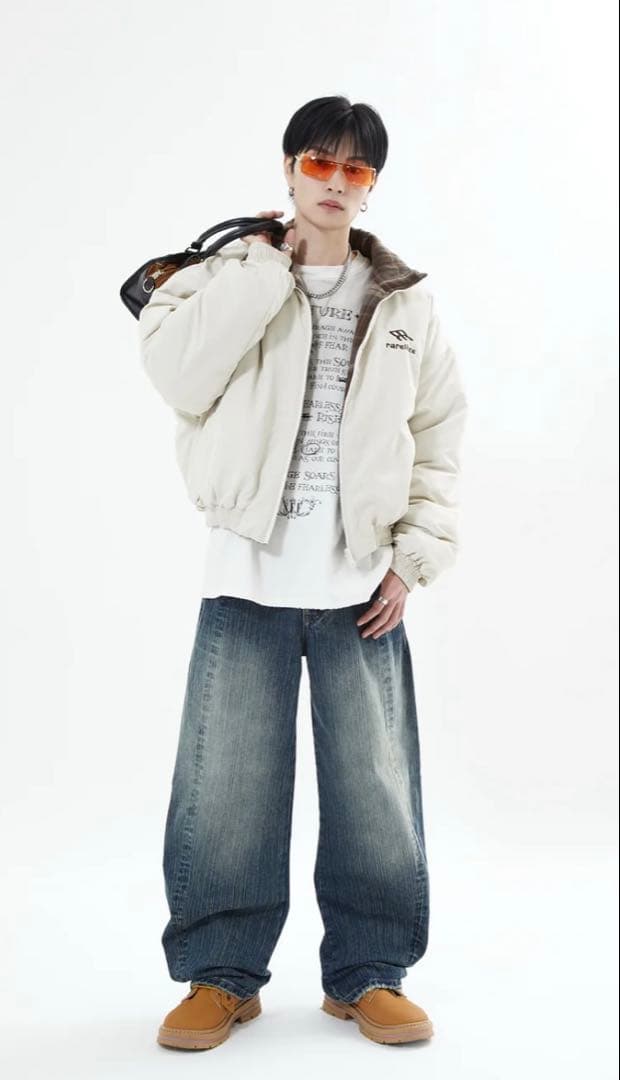 リバーシブルチェックアウター L2142 M brown 地底人ONLINE