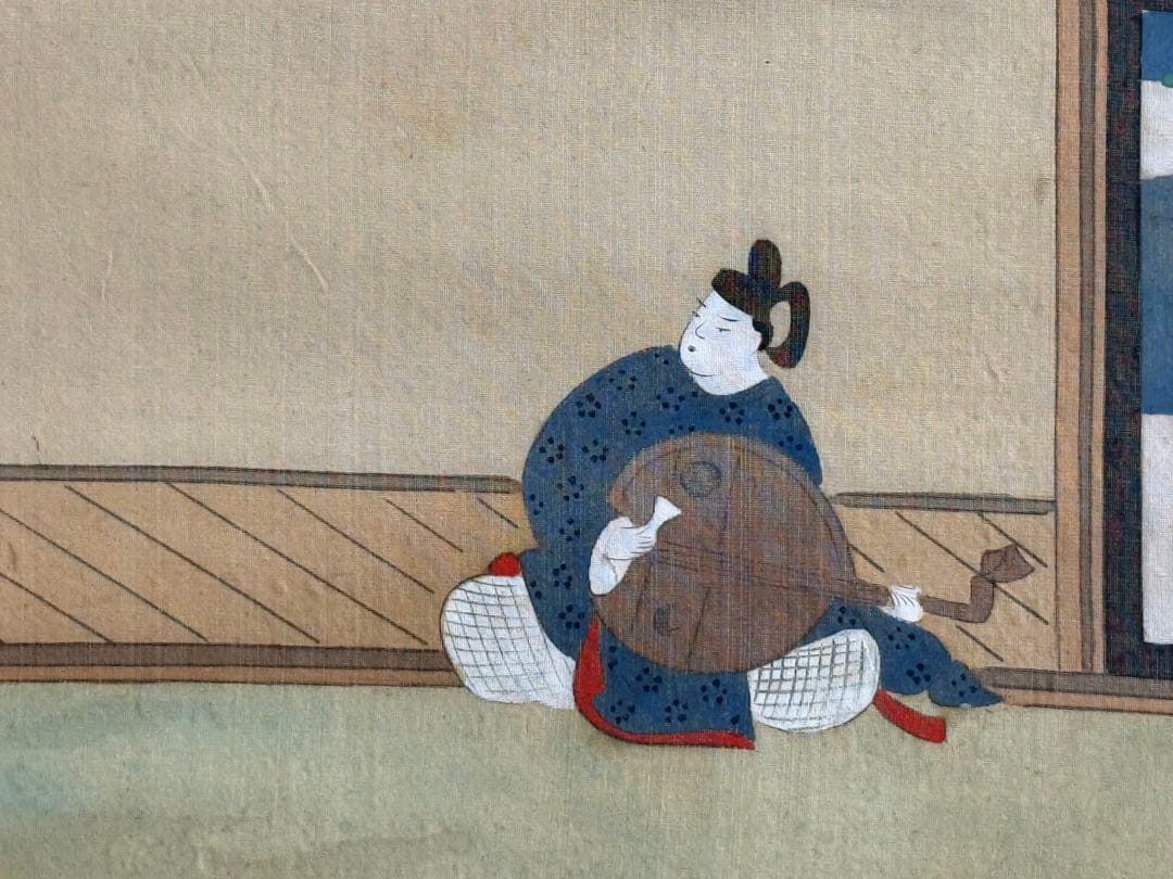 大和絵　絹本肉筆　光文筆　掛軸　古美術　送料込み250618