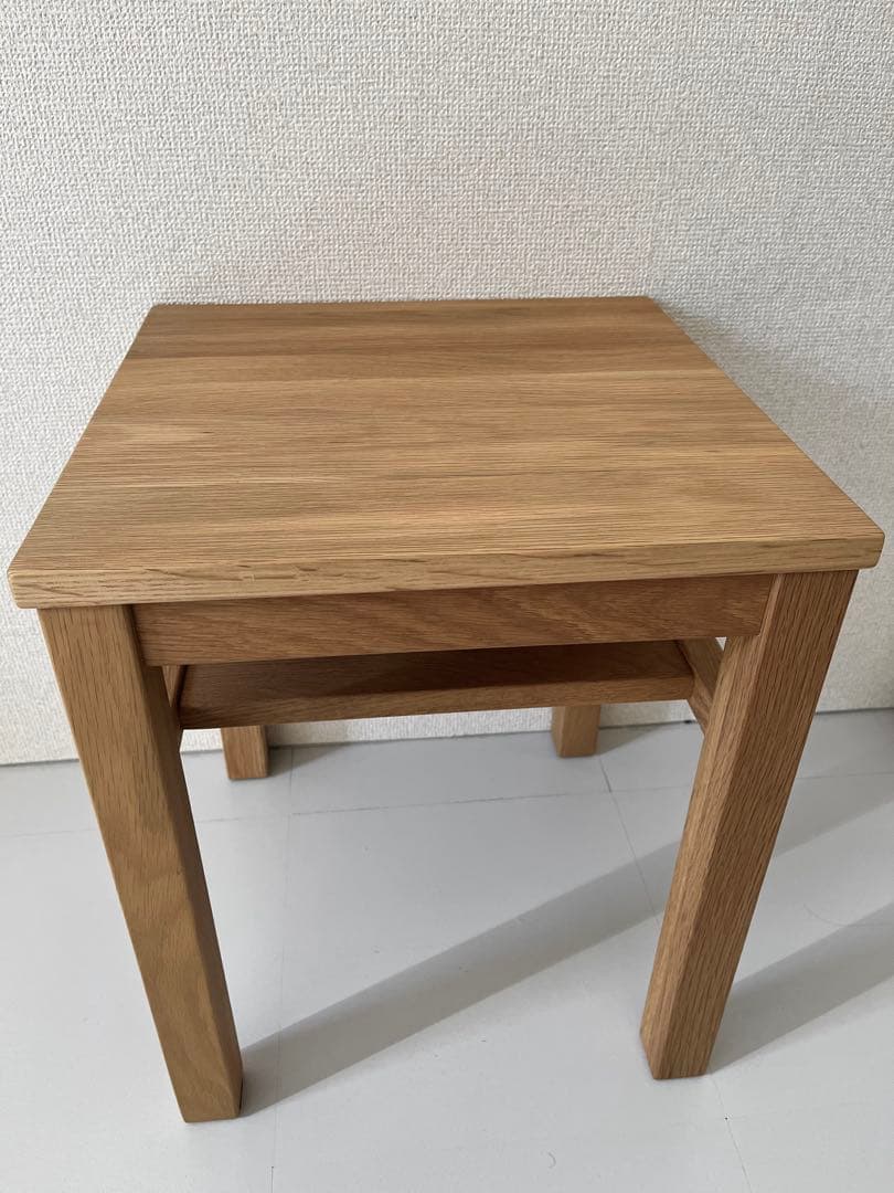 無印良品　木製サイドテーブルベンチ／板座／オーク材