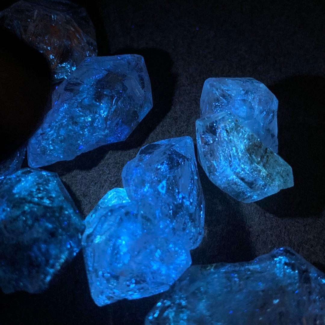 ペトロレアムクォーツ(特大)5個セットx-2/蛍光水晶