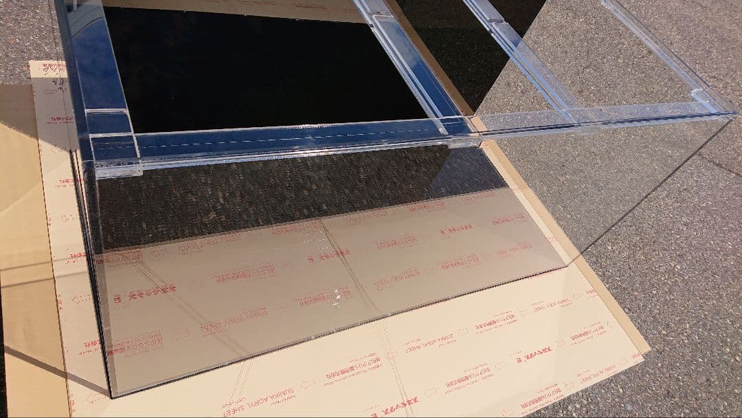 アクリル水槽 W900 D600 H600 二面黒 四面10㍉ 佐川急便発送