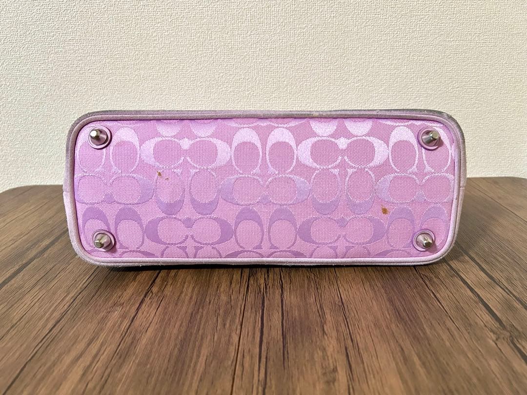 COACH コーチ　ショルダーバッグ　肩掛け　シグネチャー　ピンク　収納袋付き