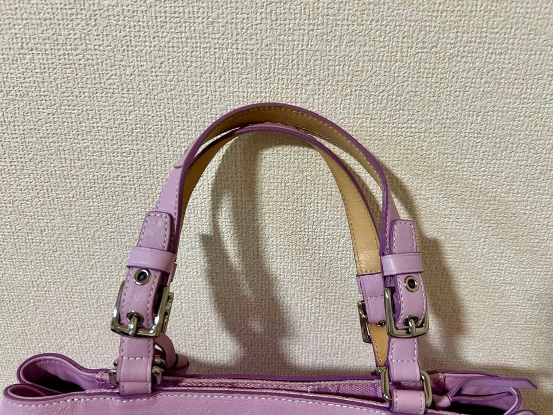 COACH コーチ　ショルダーバッグ　肩掛け　シグネチャー　ピンク　収納袋付き