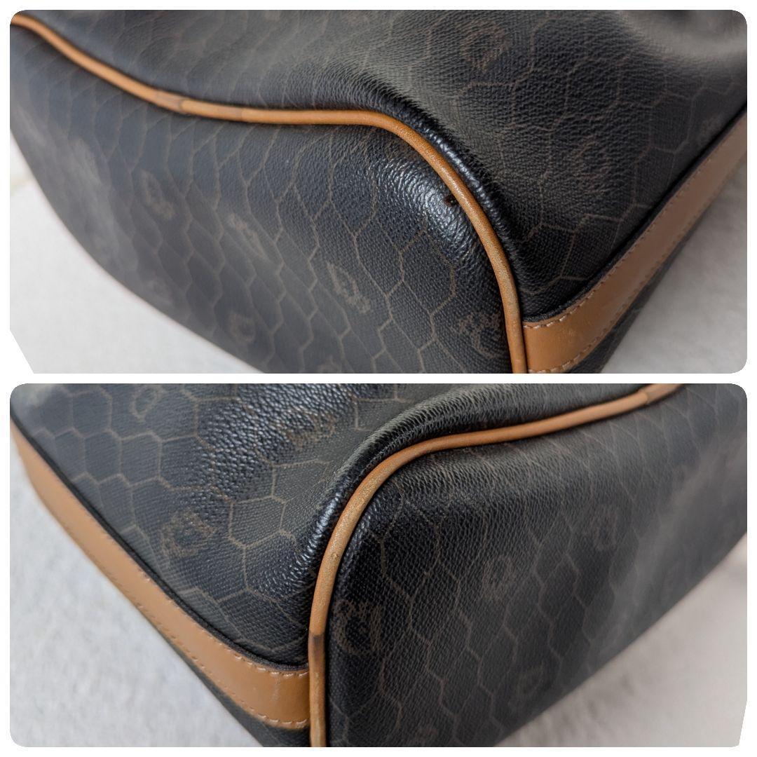 クリスチャンディオール 巾着 ショルダーバッグ ハニカム レザー ポーチ付き