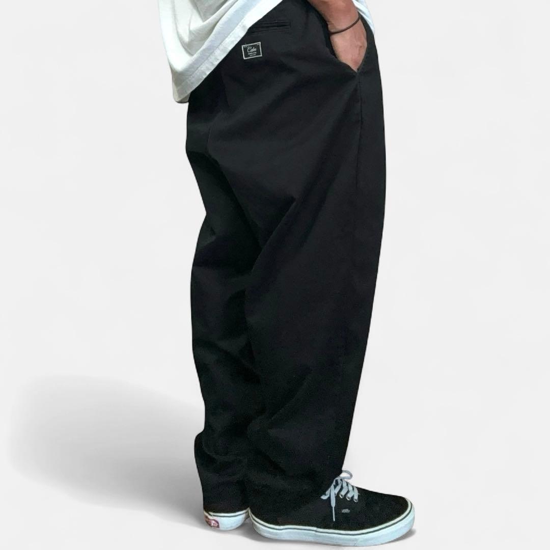 CALEE キャリー ワイドチノトラウザー ルードアメカジバイカー 黒 L