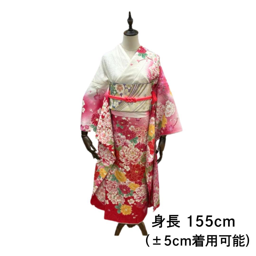 ≪早い者勝ち≫ 振袖セット 成人式 正絹 古典柄 白 S*102 ●