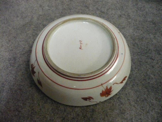 九谷焼 鷺 水仙 色絵 手塩皿 8枚 [B31369]