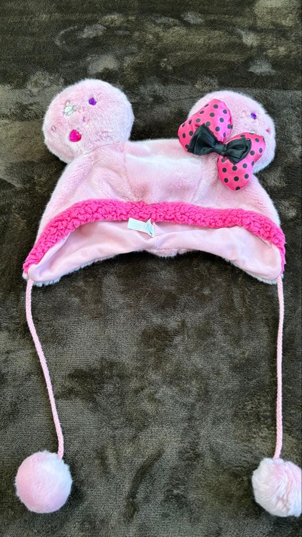 【R様】ディズニーリゾート購入 ミニー風 耳付き帽子 58cm ピンク