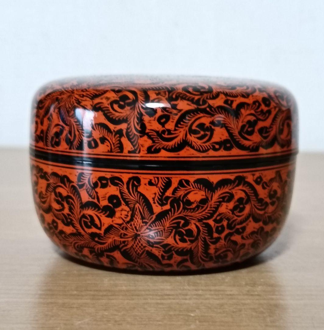 富山昇斎作 蒟醤塗 棗　共箱ウコン布付　　茶道具