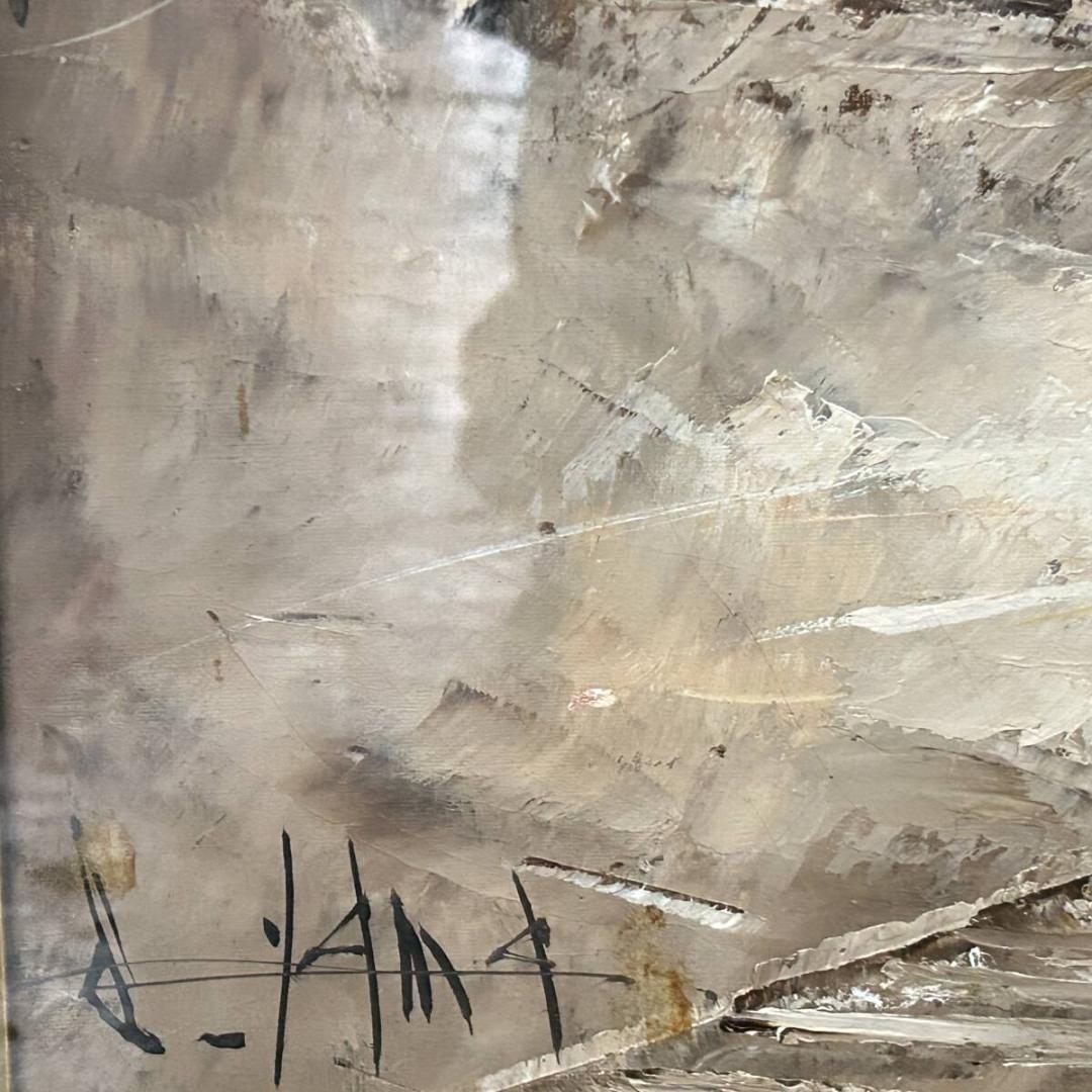 山崎修 「ラパナジル モンマルトル画」 油彩 F20 額装 在フランス実力派