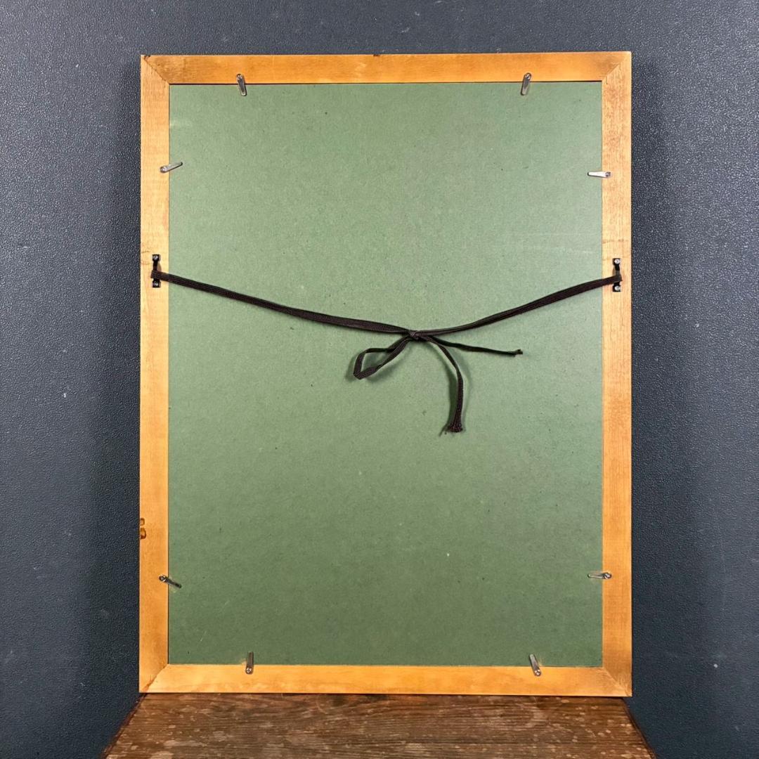 柚木沙弥郎「鯛と大吉」型染絵 民藝 染色工芸家 人気染色家 額縁入り