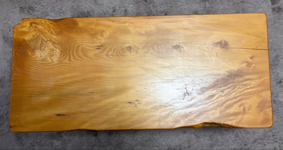 無垢材 一枚板風 座卓 引き出し付 和モダン 天然木 ローテーブル 職人家具