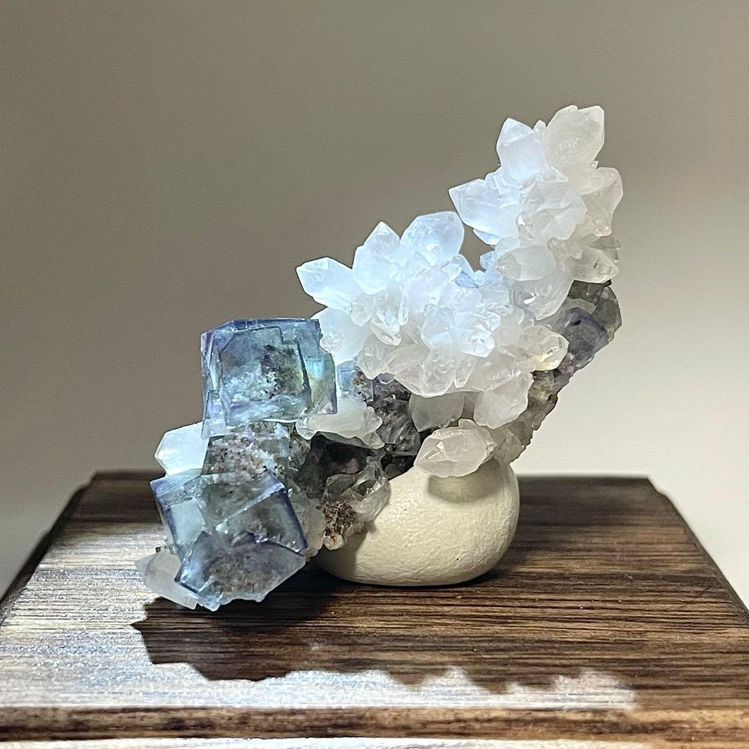 ナミビア オコルス鉱山産 フローライト/クォーツ　共生標本