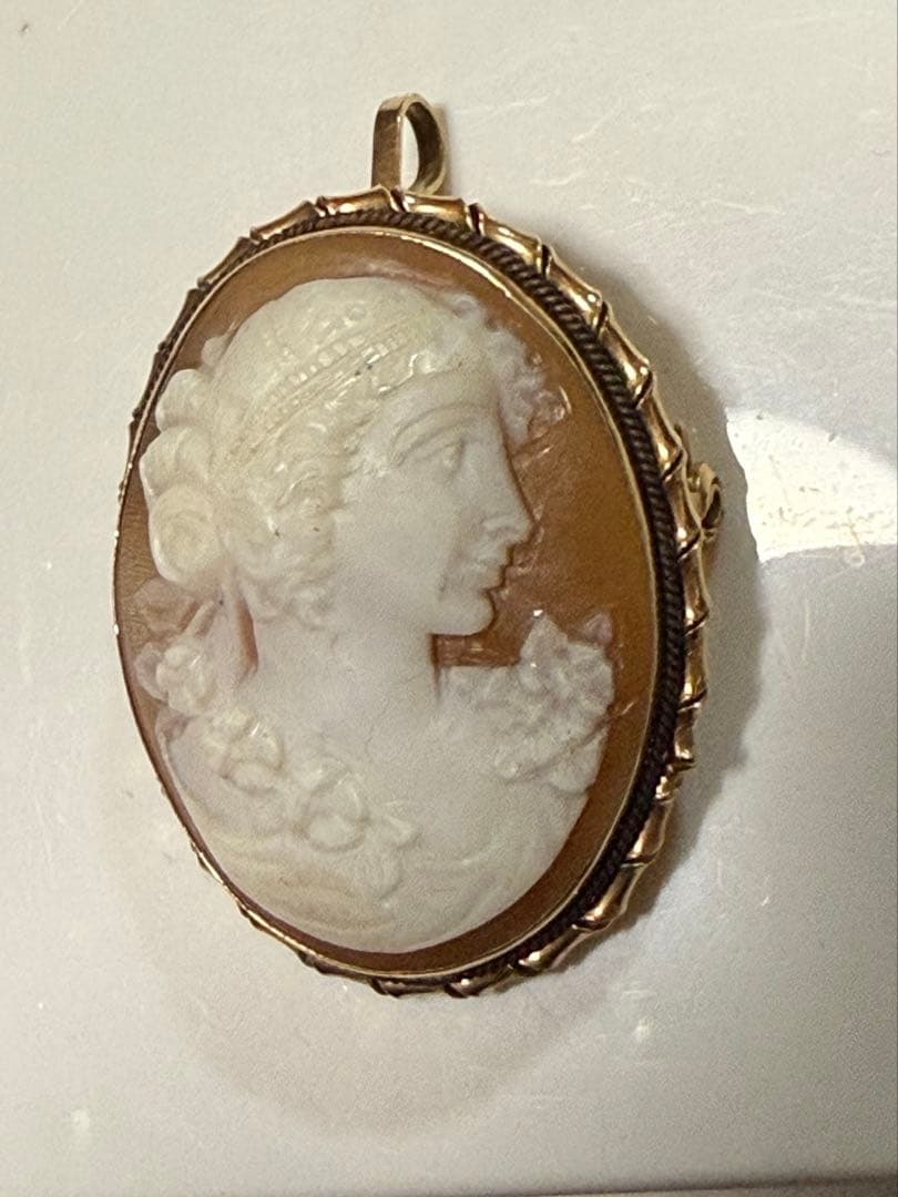 カメオ ブローチ　k14 ペンダントトップ コレクション 刻印あり