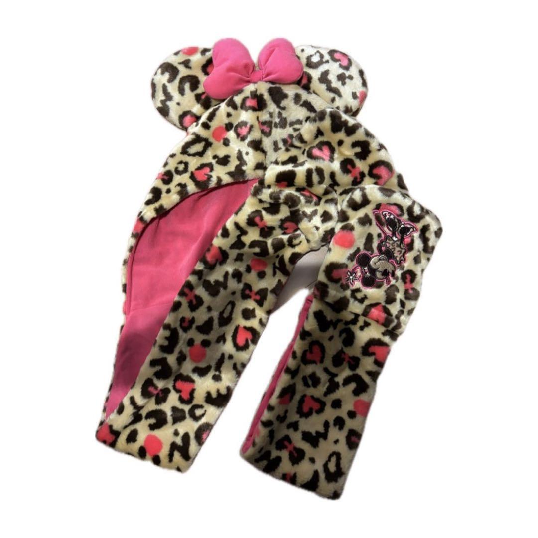 ★レア★ ミニーマウス　ヒョウ柄ファンキャップ