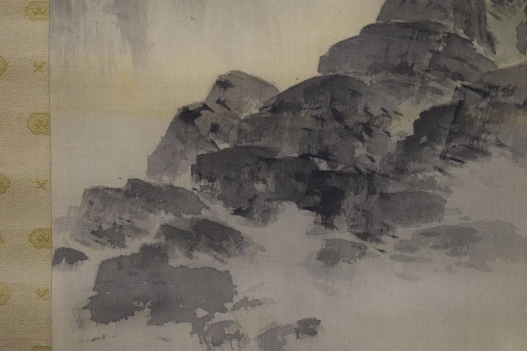 真作/須磨対水/須磨對水/那智の瀧/瀑布図/桐共箱付/布袋屋掛軸HH-554