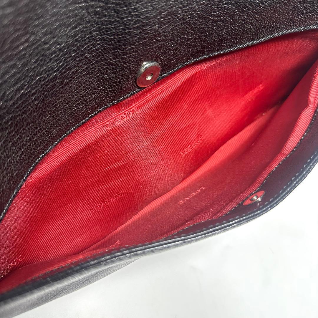 LOEWE ロエベ アナグラム スタッズ レザー ショルダーバッグ ブラック