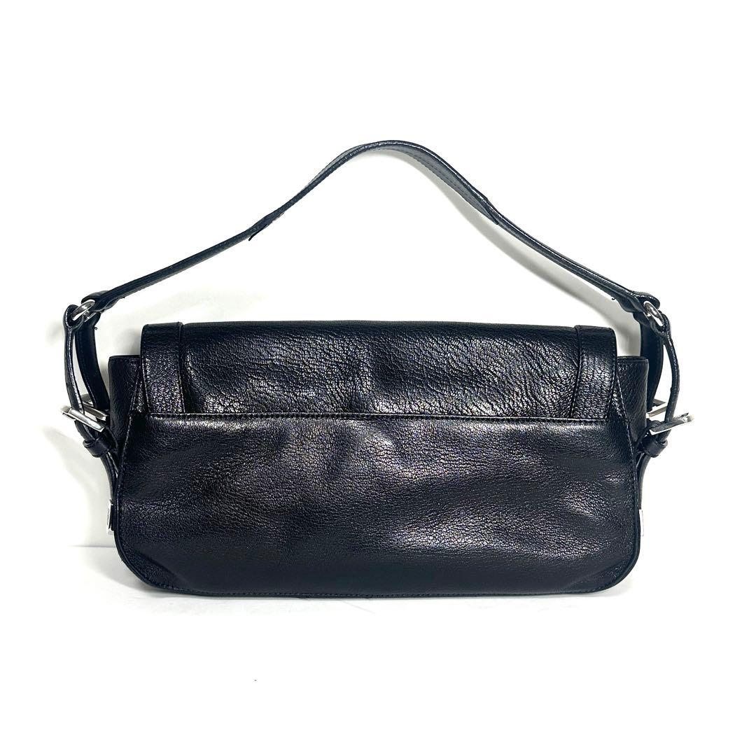 LOEWE ロエベ アナグラム スタッズ レザー ショルダーバッグ ブラック