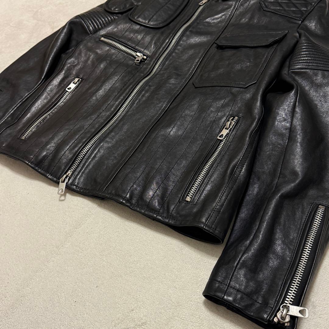 美品　ディーゼル　ラムレザージャケット　46 M 黒
