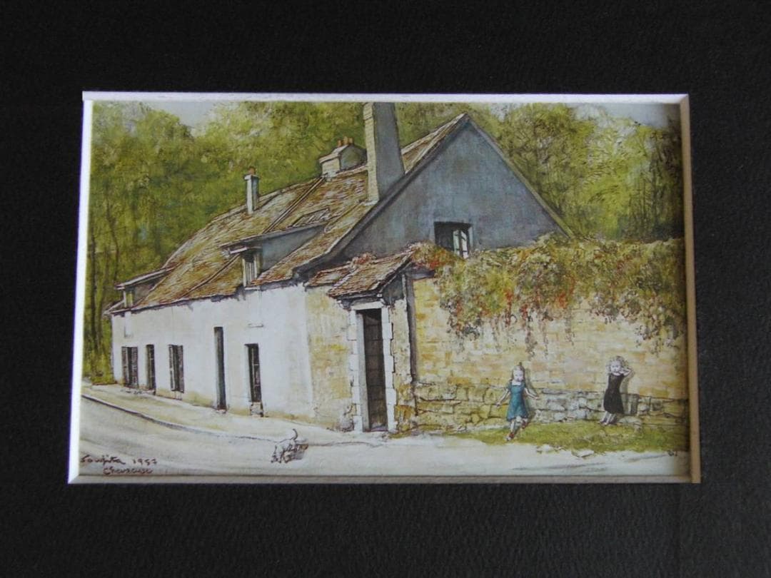 藤田嗣治、「Chevreuse」、希少画集の額装画、人気作品