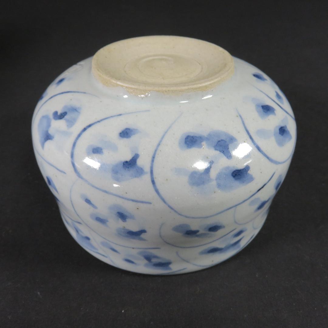 古染付 茶碗 美濃 吉川修身 抹茶碗 茶器 茶道具 木箱 共箱