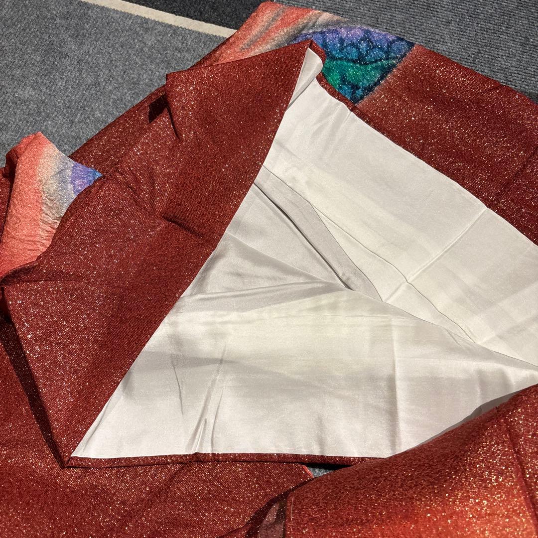 【1/1】振袖（作家物）☆風景画（紅色）