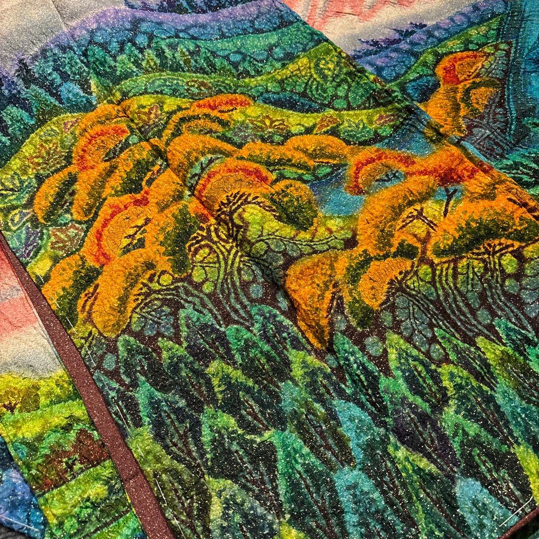 【1/1】振袖（作家物）☆風景画（紅色）