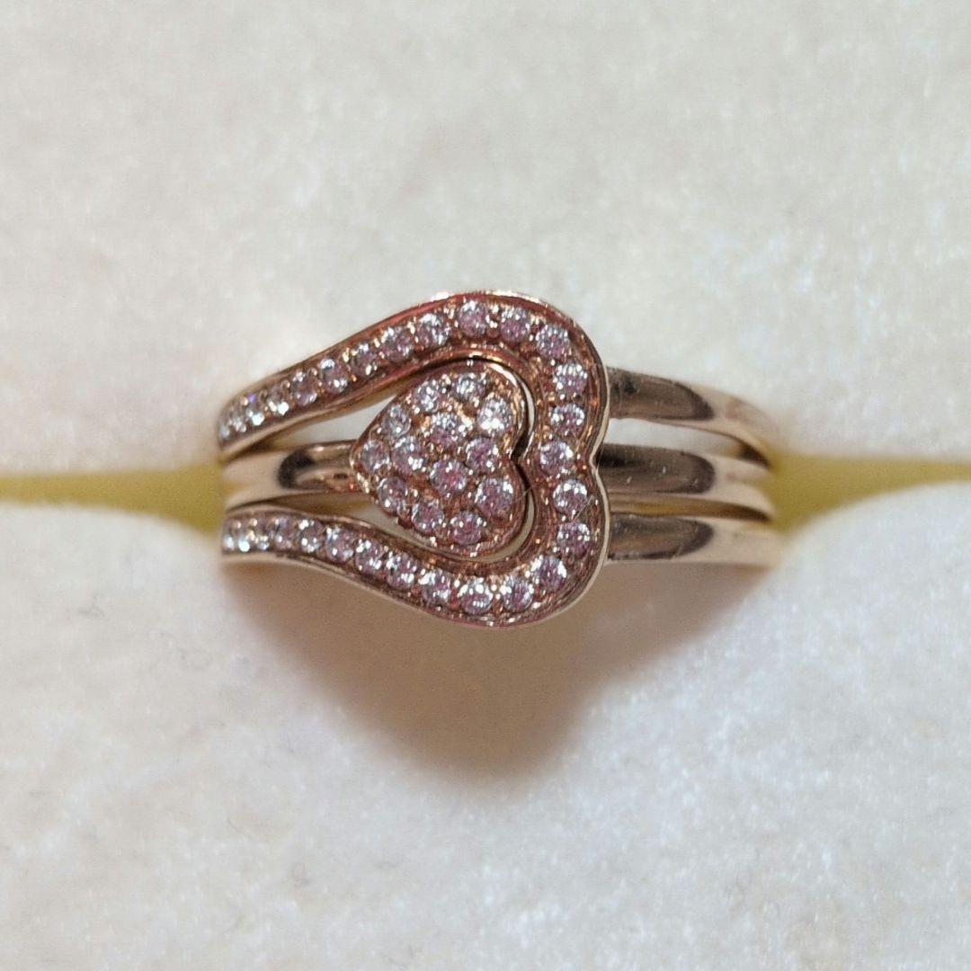 10Kゴールド ハート型 2連リング　お値引き可能で